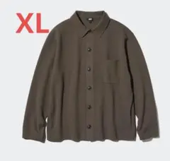 新品　UNIQLO ユニクロ ミラノリブシャツカーディガン XL ダークブラウン