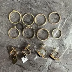 ゴールドリング　イヤリングセット