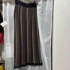 ストライプ柄ロングスカート ブラウン系のサムネイル