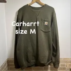 【大人気】カーハート ポケットスウェット オリーブ Mサイズ（実寸L〜XL相当）のサムネイル