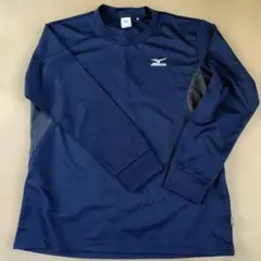 ミズノ　長袖　ネイビー　L　トレーニング　スポーツ