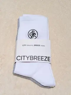 CITY BREEZE　CIRCLE LOGO SOCKS　2足　白 グレー