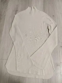 【ユニクロ×マメクロゴウチ】3Dリブハイネックセーター アイボリー　XXL