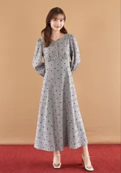 tocco♡ハートボタンチェックワンピース