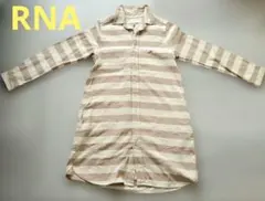 RNA シャツワンピース ナチュラル ベージュ 羽織り ボーダー 春秋のサムネイル