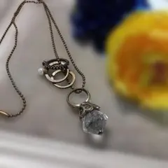 アンティークゴールド ネックレス リングネックレス　スチームパンク風