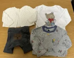 【baby GAP ４点セット】長袖ロンパース　くまさんタイツ　カーディガン