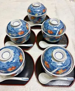 2211 有田焼 芳祥堂特製 葡萄瑠璃 蓋茶碗 5客 - メルカリ