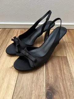 リボン付き スリングバック ミュール 25.5cm 7cm ヒールのサムネイル