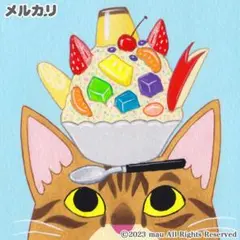 原画「猫のタマVS大ダコ〜郷土玩具の決戦」猫/イラスト/アート/絵画