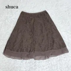 シュカ タグ付き 大きいサイズ 総レースフレアスカート Aライン 花柄 レトロのサムネイル