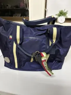 Orobiancoオロビアンコ　ネイビーナイロン×レザートートバッグ　イタリア製