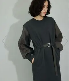 ADAM ET ROPE' FEMME スウェットコンビベルテッドワンピース