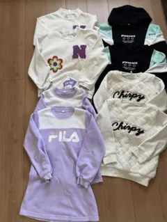 姉妹コーデ まとめ売り 120 130 トレーナー ワンピースお揃い 秋冬