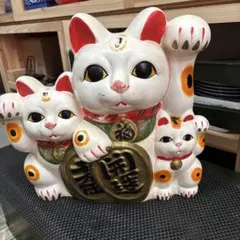 招き猫 3匹セット 陶器製 常滑焼開運招き猫　縁起物福招きのサムネイル