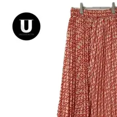 ＼スカート／ボトムス　OZOC　オゾック　ロング プリーツ　総柄　レッド　古着