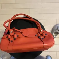 オレンジレザー ハンドバッグ