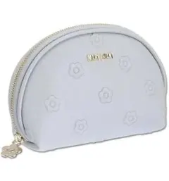 MARY QUANT シンプルエンボスデイジー ラウンドポーチ（ライトブルー）