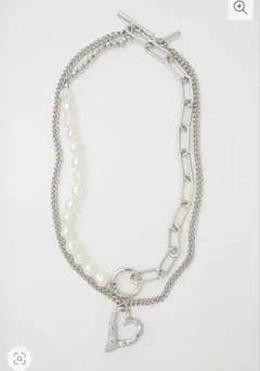 【値下交渉可】 MOUSSY ネックレス パール アクセサリー シルバー ハート