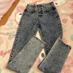 グレー ハイウエスト デニムパンツのサムネイル