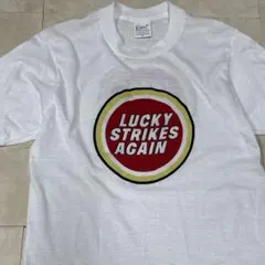 80s ラッキーストライク 企業ロゴTシャツ ホワイト 両面プリント Mのサムネイル