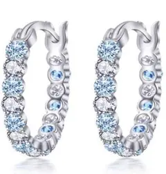 R355 ピアス　フープ　ホワイトゴールド　S925　アレルギー対応　ブランド