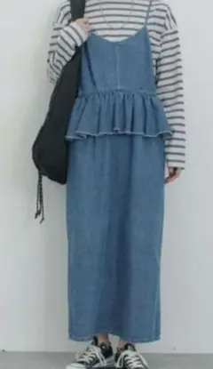 グレー ロングワンピース