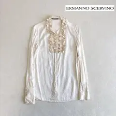 VALENTINO ヴァレンティノ シアー レース ビジュー メッシュ シャツ