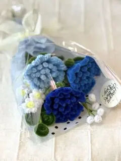 ハンドメイド＊モールフラワー＊母の日ブーケ、ブルー