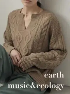 earth music&ecology ヘンリーケーブルニットプルオーバー 長袖