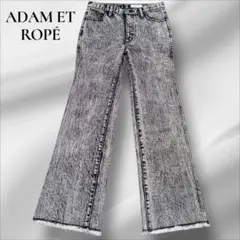 ADAM ET ROPE デニム　美品　ブラック　ややフレア　フリンジ