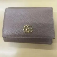 GUCCI グッチ 折りたたみ財布 レザー ロゴ 金具 二つ折り
