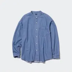デニムオーバーサイズスタンドカラーシャツ（長袖）　M ユニクロ