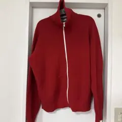 【未使用】ユニクロCミラノリブフルジップカーディガン　 XXLサイズ　レッド