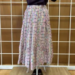 アメリカ古着屋さん購入／総柄フレアスカート／ティアードスカート