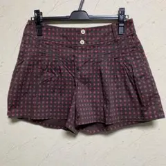 【PEARLY GATES】パーリーゲイツ総柄ゴルフキュロットスカート　エンジ1