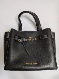 MICHAEL KORS ブラックレザー トートバッグ