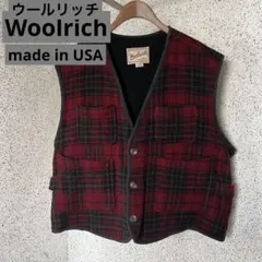 Woolrich チェック柄ベスト アメリカ製 2XLサイズ 【USA製】