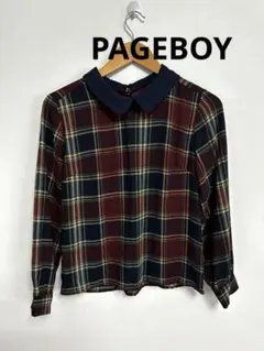 PAGEBOY 襟付き　長袖チェックシャツ　ポロシャツ