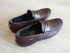 GUCCI ドライビングシューズ スリッポン ホワイト レザー25.5cm超美品 
