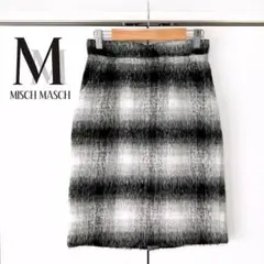 ミッシュマッシュ　起毛　チェックタイトスカート　厚手　冬