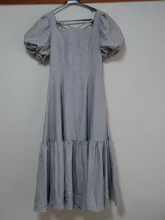 rienda フリル付きロングワンピース Sサイズ グレー