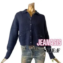 ⭐️A826⭐️ JEANASIS ♥ シンプル ウール 襟付き ニットカーディガン