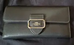 COACH ブラックレザー 三つ折り財布 美品(値下げ〜