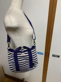 ルートート 2WAY ネイビーボーダーショルダー トートバッグ