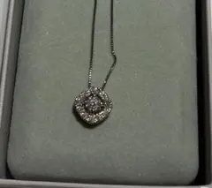 Vendome Aoyama ブルートパーズシェルネックレスPT950メレダイヤ 