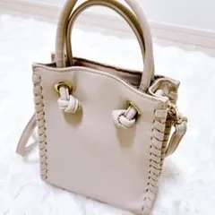 RETRO GIRL ノットショルダーバッグ ハンドバッグ オフホワイトのサムネイル