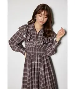 【完売品】rienda フロントジップシャツワンピース