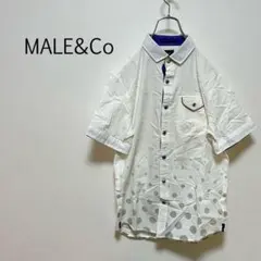 c0327【TAKAQ】タカキュー 半袖シャツ ドット柄 Ｍ