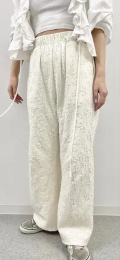 ayakawasaki Flower pants white long